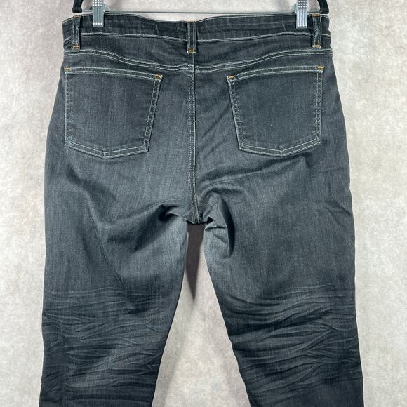 Eileen Fisher Jeans Women 14 Black Denim Skinny Mid Rise Pockets Casual Everyday - Picture 4 of 10